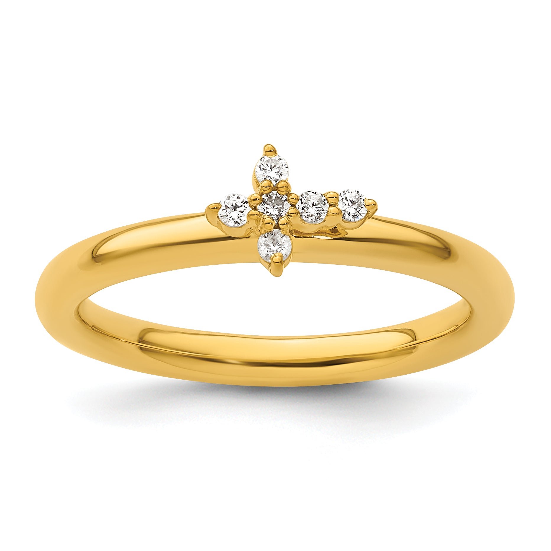 14k Stackable Expressions Diamond Cross Ring