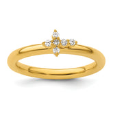 14k Stackable Expressions Diamond Cross Ring
