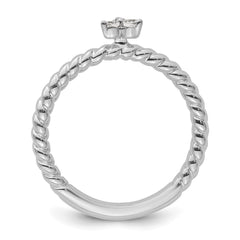 14k White Gold Stackable Expressions Diamond Twisted Ring