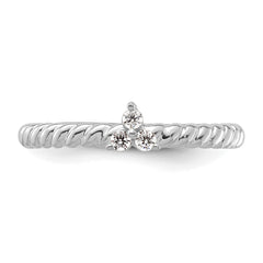14k White Gold Stackable Expressions Diamond Twisted Ring