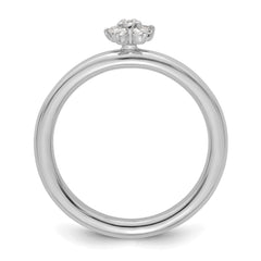 14k White Gold Stackable Expressions Diamond Star Ring