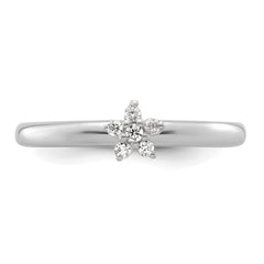14k White Gold Stackable Expressions Diamond Star Ring