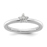 14k White Gold Stackable Expressions Diamond Star Ring