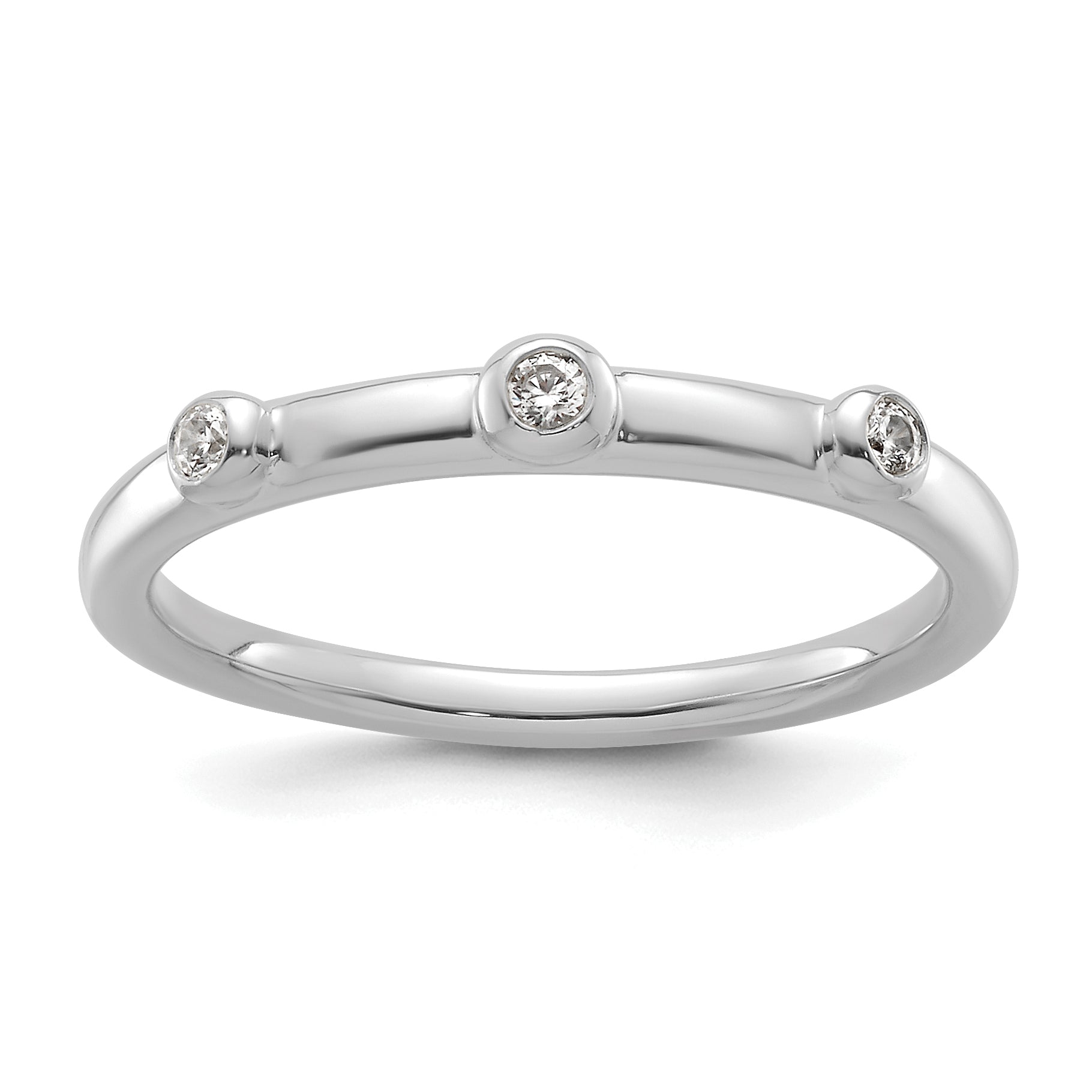14k White Gold Stackable Expressions Diamond Ring
