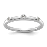 14k White Gold Stackable Expressions Diamond Ring