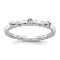 14k White Gold Stackable Expressions Diamond Ring