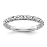 14k White Gold Stackable Expressions White Topaz and Dia. Ring