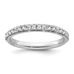 14k White Gold Stackable Expressions White Topaz and Dia. Ring