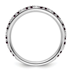 14k White Gold Stackable Expressions Rhodolite Garnet and Dia. Ring