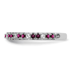 14k White Gold Stackable Expressions Rhodolite Garnet and Dia. Ring
