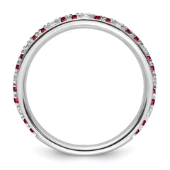 14k White Gold Stackable Expressions Created Ruby and Dia. Ring