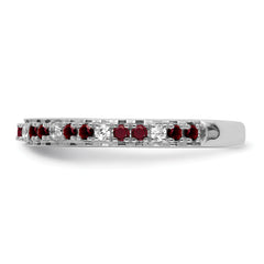 14k White Gold Stackable Expressions Created Ruby and Dia. Ring