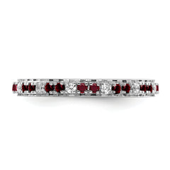 14k White Gold Stackable Expressions Created Ruby and Dia. Ring