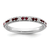 14k White Gold Stackable Expressions Created Ruby and Dia. Ring