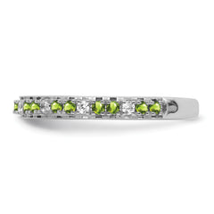 14k White Gold Stackable Expressions Peridot and Diamond Ring