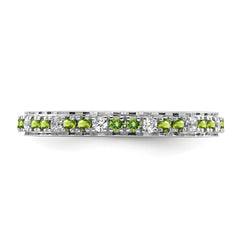 14k White Gold Stackable Expressions Peridot and Diamond Ring
