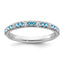 14k White Gold Stackable Expressions Blue Topaz and Diamond Ring