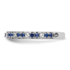 14k White Gold Stackable Expressions Cr.Sapphire and Diamond Ring
