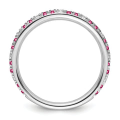 14k White Gold Stackable Expressions Pink Tourmaline/Diamond Ring