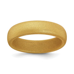 Silicone Gold Metallic 5.7mm Domed Band Size 9