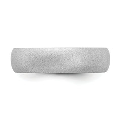 Silicone Silver Metallic 5.7mm Domed Band Size 9