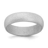 Silicone Silver Metallic 5.7mm Domed Band Size 9