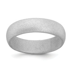Silicone Silver Metallic 5.7mm Domed Band Size 9
