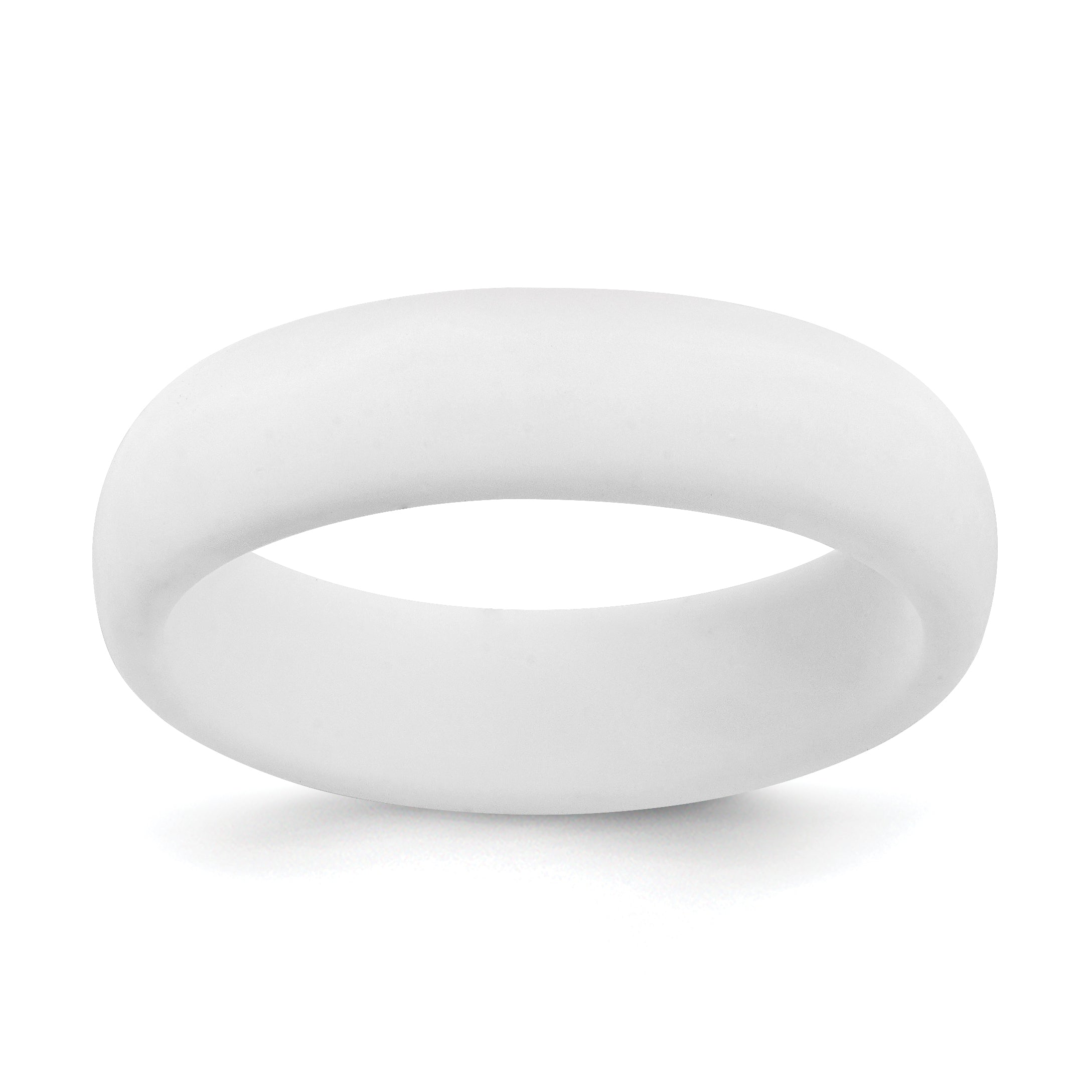 Silicone White 5.7mm Domed Band Size 9