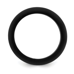 Silicone Black 8mm Domed Band Size 9