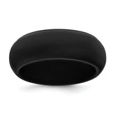 Silicone Black 8mm Domed Band Size 9