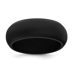 Silicone Black 8mm Domed Band Size 9