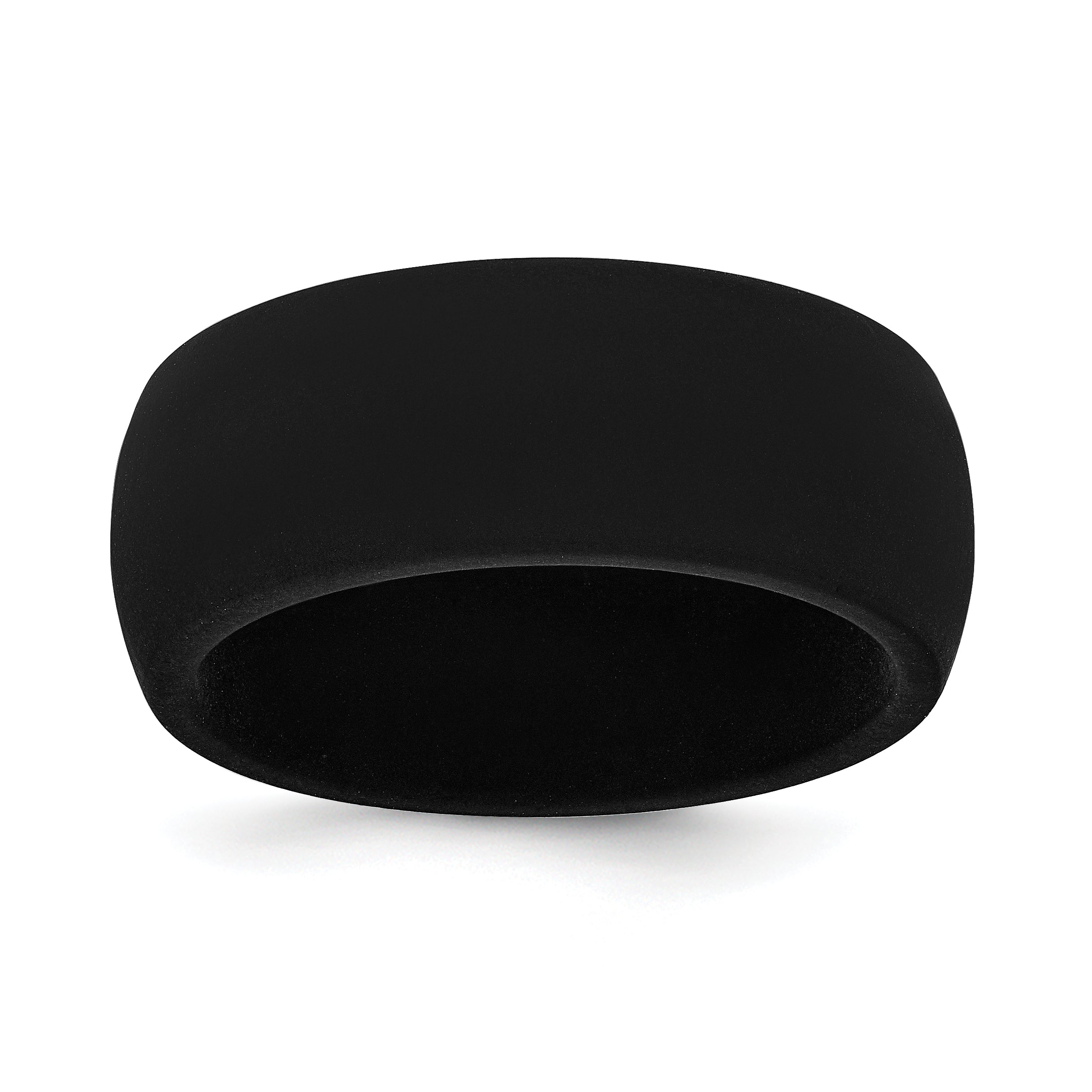 Silicone Black 8.7mm Domed Band Size 9