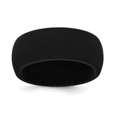 Silicone Black 8.7mm Domed Band Size 9