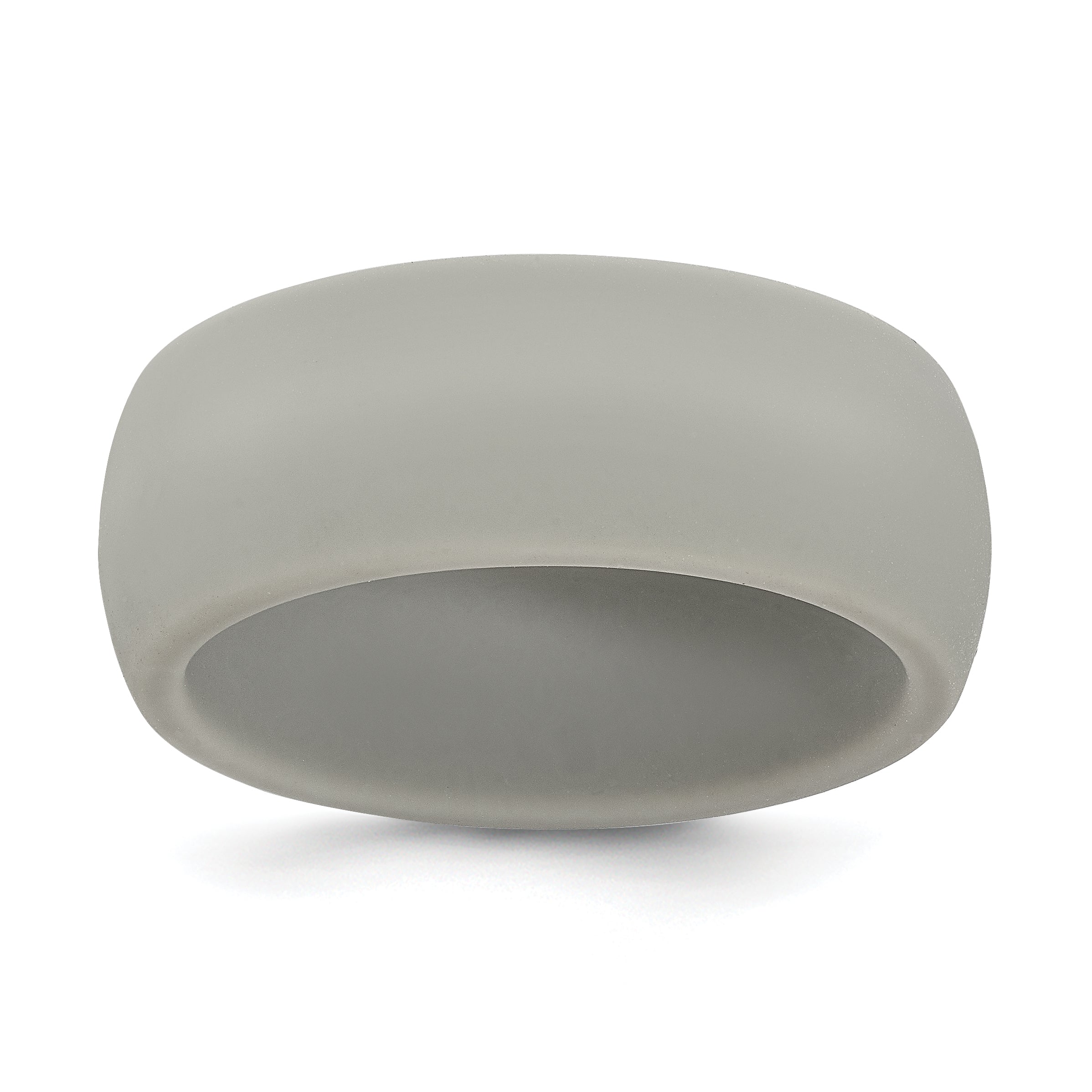 Silicone Light Grey 8.7mm Domed Band Size 9