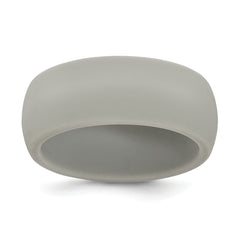 Silicone Light Grey 8.7mm Domed Band Size 9