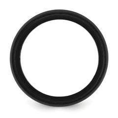 Silicone Black 8mm Ridged Edge Band Size 9