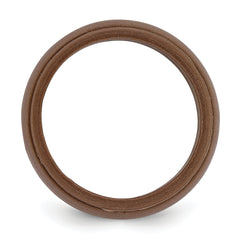 Silicone Bronze Metallic 8mm Ridged Edge Band Size 9
