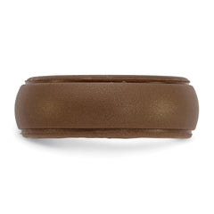 Silicone Bronze Metallic 8mm Ridged Edge Band Size 9