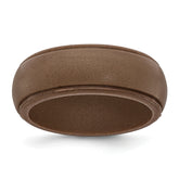 Silicone Bronze Metallic 8mm Ridged Edge Band Size 9