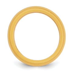 Silicone Gold Metallic 8mm Ridged Edge Band Size 9