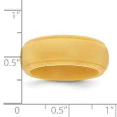 Silicone Gold Metallic 8mm Ridged Edge Band Size 9