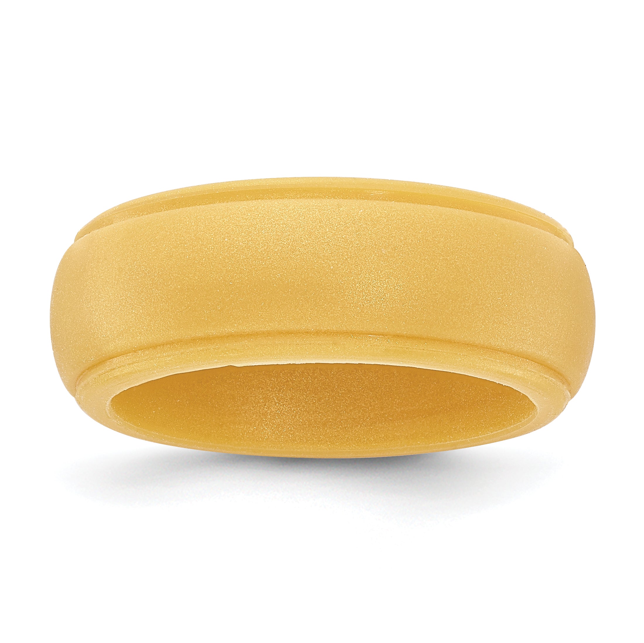 Silicone Gold Metallic 8mm Ridged Edge Band Size 9