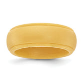 Silicone Gold Metallic 8mm Ridged Edge Band Size 9