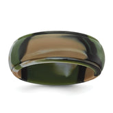 Silicone Green and Brown Camouflage 8mm Ridged Edge Band Size 9