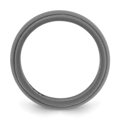 Silicone Dark Grey 8mm Ridged Edge Band Size 9