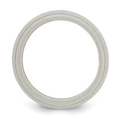 Silicone Grey 8mm Ridged Edge Band Size 9