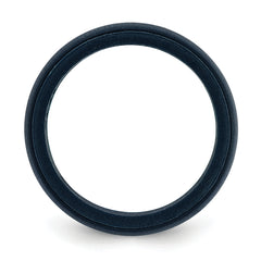 Silicone Navy Blue 8mm Ridged Edge Band Size 9