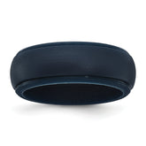 Silicone Navy Blue 8mm Ridged Edge Band Size 9
