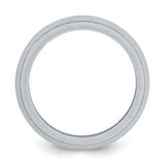 Silicone Silver Metallic 8mm Ridged Edge Band Size 9