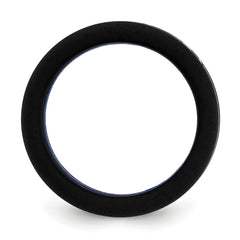Silicone Black with Blue Line Center 7.5mm Flat Band Size 9